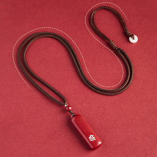 Buddha Gift Chinese Zodiac Natal Buddha Cinnabar Amulet Protection String Necklace Pendant