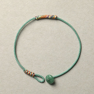 Buddha Gift Tibetan Handmade Green Aventurine Luck Protection Braided Rope Bracelet