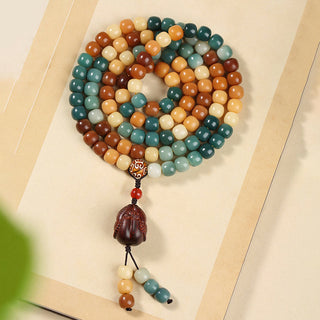 Buddha Gift Natural Bodhi Seed Lotus Dzi Bead Peace Harmony Charm Bracelet
