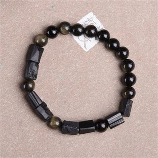 Buddha Gift Gold Sheen Obsidian Black Tourmaline Wealth Bracelet