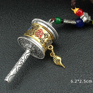 Buddha Gift Tibet Om Mani Padme Hum Prayer Wheel Tassel Bag Car Hanging Decoration