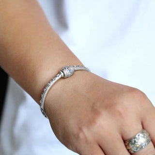 Buddha Gift 990 Sterling Silver Tibetan Auspicious Clouds Om Mani Padme Hum Engraved Creativity Bracelet Bangle