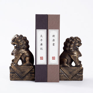Buddha Gift 2Pcs Lion Statue Courage Strength Resin Home Office Decoration
