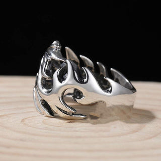 Buddha Gift Dragon Pattern Protection Strength Adjustable Ring