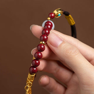 Buddha Gift Natural Cinnabar Wish Ruyi Peace Blessing Car Hanging Decoration