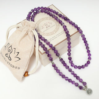 Buddha Gift Natural Amethyst Purification Mala Bracelet