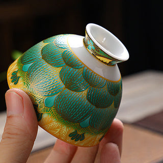 Buddha Gift Lotus Ceramic Teacup Flower Tea Cups 100ml