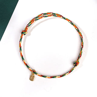 Buddha Gift Auspicious Fu Character Peace And Joy Luck Handmade Multicolored Child Adult Bracelet
