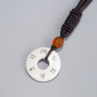 Buddha Gift Ivory Fruit Om Mani Padme Hum Engraved Protection Necklace Pendant