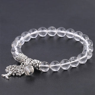 Buddha Gift Natural Gemstone Tree of Life Lucky Charm Stretch Bracelet