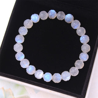 Buddha Gift Natural Moonstone Lotus Love Bracelet