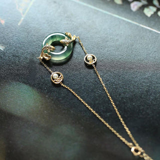 Buddha Gift Cyan Jade Koi Fish Healing Harmony Bracelet