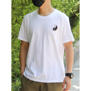 Buddha Gift Men's Summer Round Neck Short Sleeve Yin Yang Cotton T-Shirt