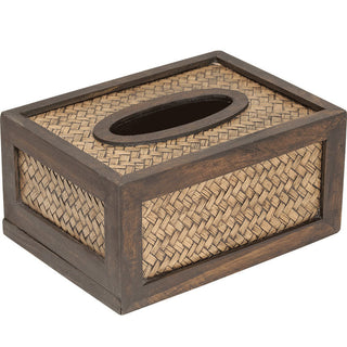 Buddha Gift Handmade Bamboo Woven Wood Tissue Box Wooden Tissue Holder Wipes Boxes Decoration