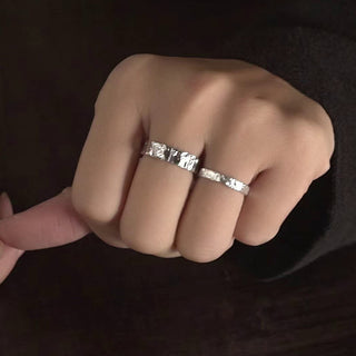Buddha Gift 925 Sterling Silver Simple Design Blessing Couple Ring