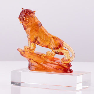 Buddha Gift Handmade Liuli Crystal Tiger Art Piece Protection Home Decoration