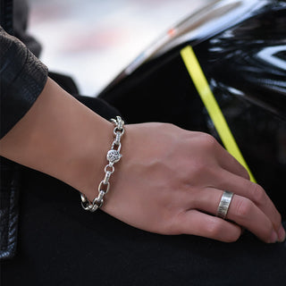 Buddha Gift Om Mani Padme Hum Double Dorje Copper Engraved Wisdom Bracelet