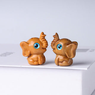 Buddha Gift Sandalwood Small Leaf Red Sandalwood Green Sandalwood Lucky Mini Elephant Carved Protection Decoration