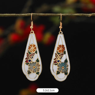 Buddha Gift Lotus Butterfly Flower Alloy Copper Enlightenment Drop Earrings