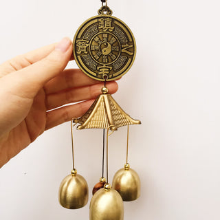 Buddha Gift Blessing Letter Elephant Bagua Auspicious Coin Wall Hanging Chime Bell Handmade Home Decoration