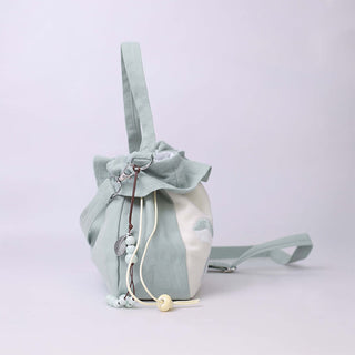 Buddha Gift Suzhou Embroidery Lotus Epiphyllum Magnolia Cotton Linen Tote Crossbody Bag Shoulder Bag Handbag