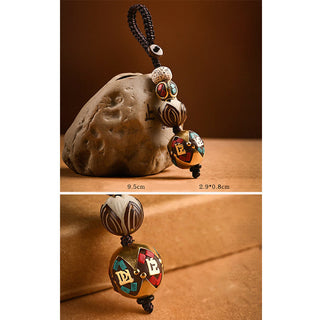 Buddha Gift Tibetan Om Mani Padme Hum Bodhi Seed Peace Key Chain