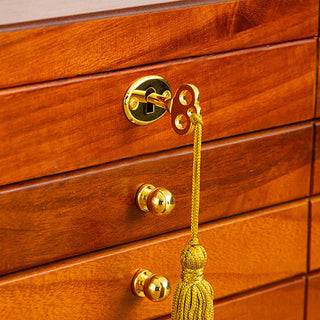 Buddha Gift Retro Solid Wood Jewelry Box Four-Layer Wooden Jewelry Storage Box