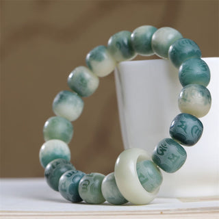 Buddha Gift Bodhi Seed Om Mani Padme Hum Engraved Keep Away Evil Spirits Bracelet