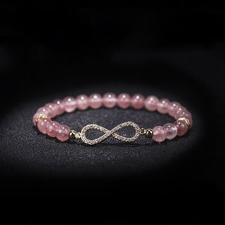 Buddha Gift Natural Strawberry Quartz Positivity Healing Bracelet