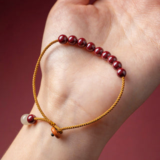 Buddha Gift Natural Cinnabar Beaded Blessing Handmade Bracelet