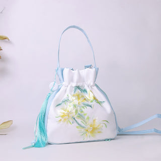 Buddha Gift Suzhou Embroidery Rabbit Lotus Epiphyllum Peony Magnolia Silk Tote Crossbody Bag Shoulder Bag Handbag