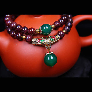 Buddha Gift Natural Garnet Blessing Bracelet