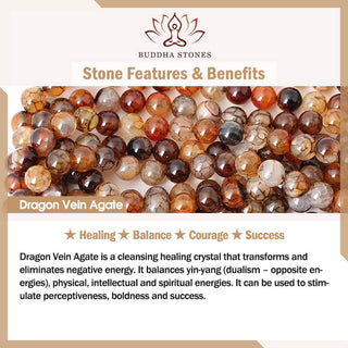 Buddha Gift Tibetan Dragon Vein Agate Healing Bracelet