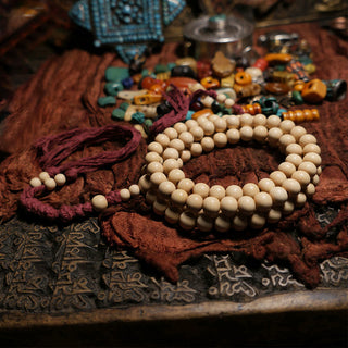Buddha Gift 108 Mala Beads Abelia Biflora Wood Warding Off Evil Spirits Wrist Mala