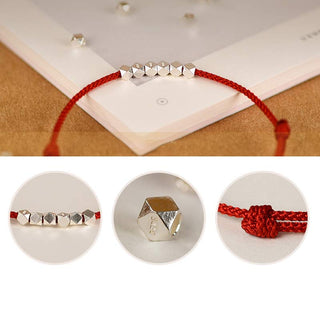 Buddha Gift 925 Sterling Silver Red String Braid Bracelet Anklet