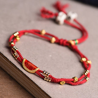 Buddha Gift Handmade Cinnabar Dumplings Design Luck Braided Red Rope Bracelet