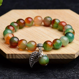 Buddha Gift Tibetan Natural Green Agate Healing Bracelet