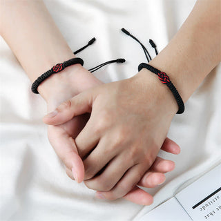 Buddha Gift 2Pcs Tibetan Luck Chinese Knot Protection String Bracelet