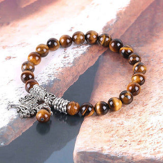 Buddha Gift Natural Gemstone Tree of Life Lucky Charm Stretch Bracelet