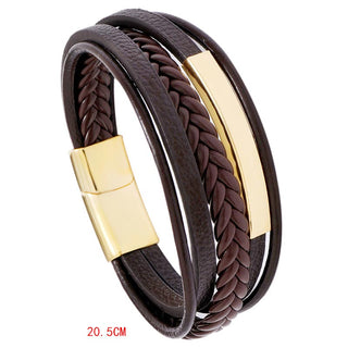 Buddha Gift Simple Design Titanium Steel Leather Luck Bracelet