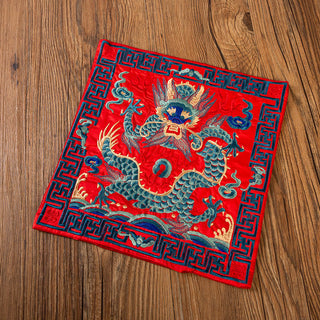 Buddha Gift Phoenix Dragon Kirin Embroidery Cup Mat Pad Tea Cup Coaster Kung Fu Tea Mat