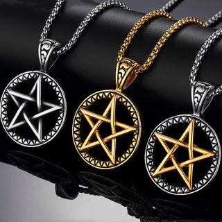 Buddha Gift Pentagram Titanium Steel Balance Necklace Pendant