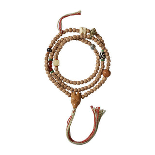 Buddha Gift 108 Beads Bodhi Seed Red Agate Deer Head Wisdom Mala Bracelet