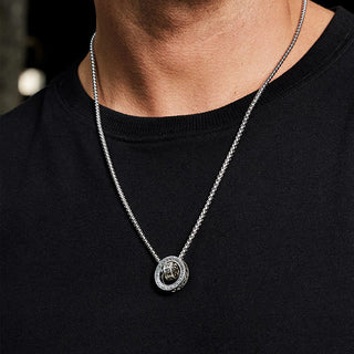 Buddha Gift Tibetan Om Mani Padme Hum Carved Peace Purity Chain Necklace Pendant