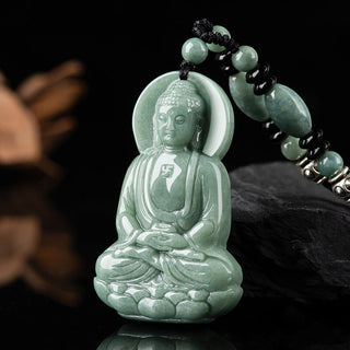 Buddha Gift Amitabha Buddha Jade Amulet Compassion String Necklace