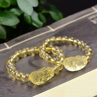 Buddha Gift FengShui Citrine PiXiu Wealth Bracelet