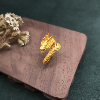 Buddha Gift Golden Dragon Success Strength Ring