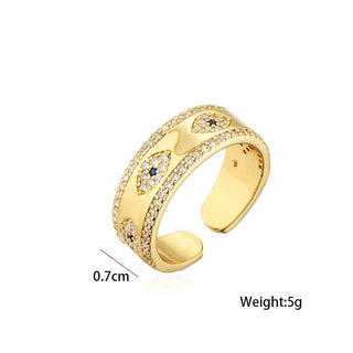 Buddha Gift Evil Eye Luck Blessing Copper Alloy Ring