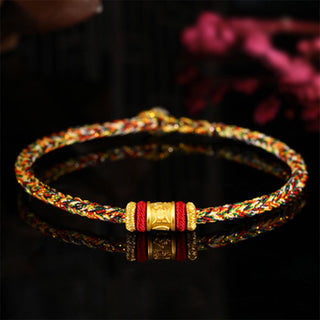 Buddha Gift Tibet 999 Gold Om Mani Padme Hum Engraved Protection Lucky Bead Bracelet