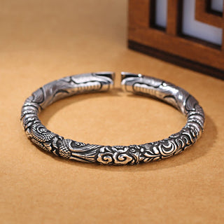 Buddha Gift Dragon Head Carved Luck Bracelet Bangle